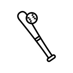 baseball bat and ball icon design, flat style icon collection