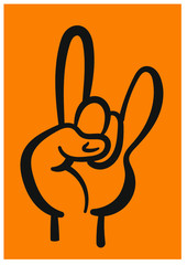 Obraz premium Dibujo de mano haciendo abecedario en lengua de señas chilena