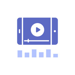 Video Marketing Vector illustration Glyph With Color Background and Investment icon.