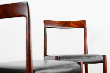 2x danish rosewood CHAIR Danish Design Chairs Mid Century 60s Vintage Dining leather seat wood...