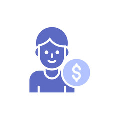 Employee Salary Vector illustration Glyph With Color Background and Investment icon.