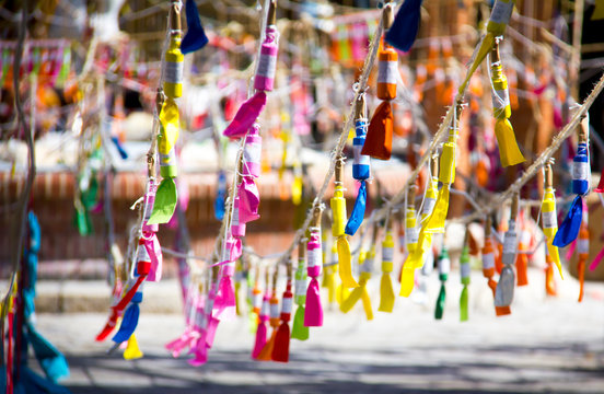 Many firecrackers ready for a Mascleta, a typical firework show in Fallas feast, in Denia, Spain.