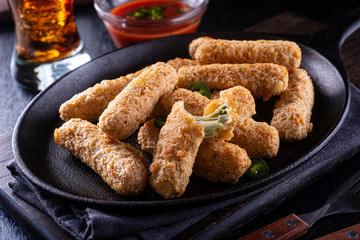 Mozzarella Sticks With Jalapeno Pepper