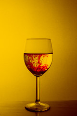 ink in a glass of water