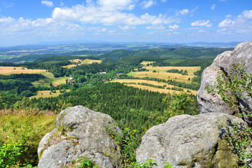 Fototapeta na wymiar Landscape from Szczeliniec Wielki in Table mountains Poland.