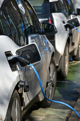 Cars at the electric charging station