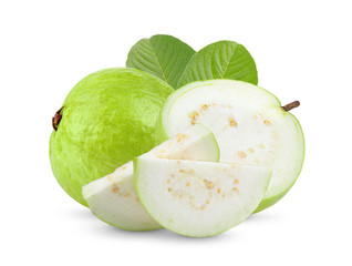 Guava fruit isolated on white background.