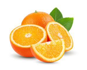 orange sliced isolated on the white background