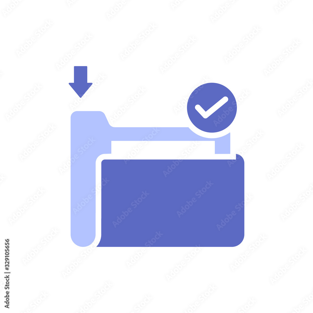 Poster data folder vector illustration glyph with color background and investment icon.