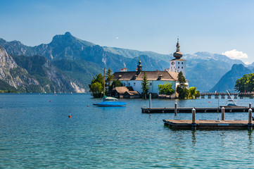 Traunsee and Schloss Ort in Gmunden