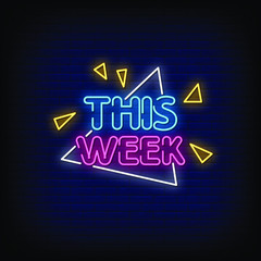 This Week Neon Signs Style Text Vector