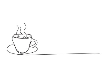 coffee cup ,line drawing style, vector design