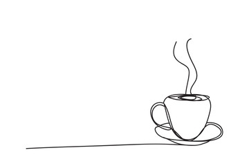 coffee cup ,line drawing style, vector design