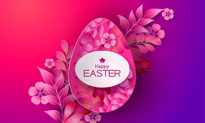 Happy Easter greating card abstract flower background