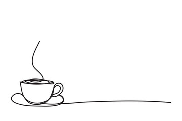 coffee cup ,line drawing style, vector design