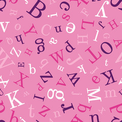 Alphabet vector seamless background