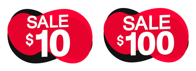 Set Sale bubble banners design template, discount tags, vector illustration