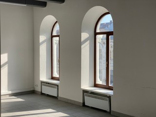 beautiful windows in an empty office