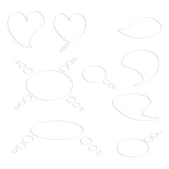 Heart oval and comic chat boxes