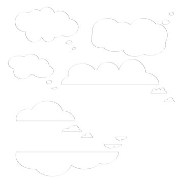 White cartoon cloud chat boxes