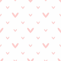 Simple seamless pattern with repeating heart. Romantic print. Cute vector illustration.
