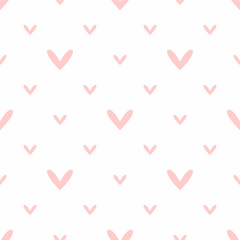 Simple seamless pattern with repeating heart. Romantic print. Cute vector illustration.