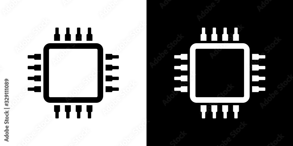 Poster cpu vector icon isolated. computer digital technology concept. mobile cpu vector. abstract digital i