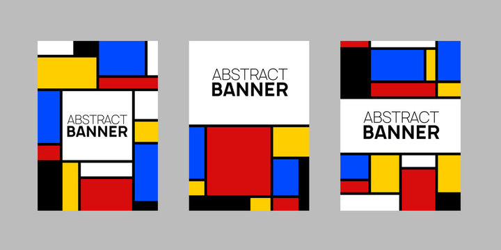 Abstract geometric banner. Retro flat style design. Vector illustration.