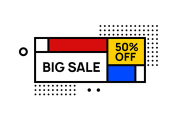 Abstract geometric banner. Retro style flat design. Vector illustration.