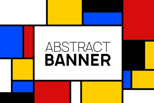 Abstract geometric banner. Retro flat style design. Vector illustration.