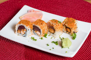 sushi roll with salmon