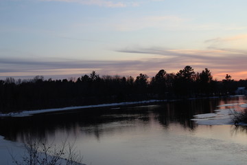 sunset over the lake