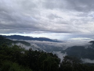 Clouds over mountains