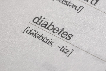 word diabetes and phonetic alphabet. Diabetes is a medical condition in which someone has too much sugar in their blood.