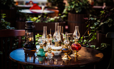 gas lamps on the table