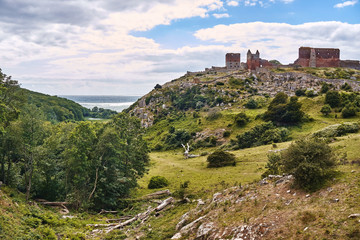 Hammershus castle - Scandinavia's largest medieval fortification, Bornholm island, Denmark.