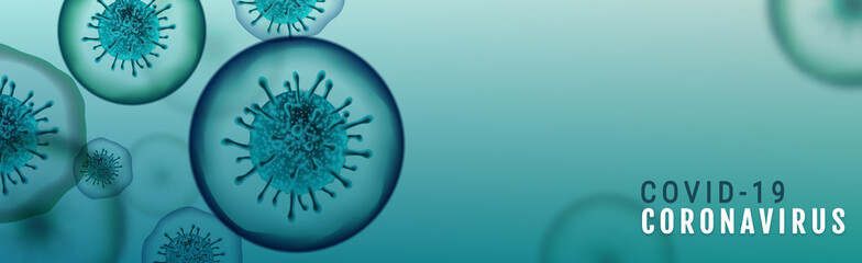 Corona Virus banner illustration - Microbiology And Virology Concept -