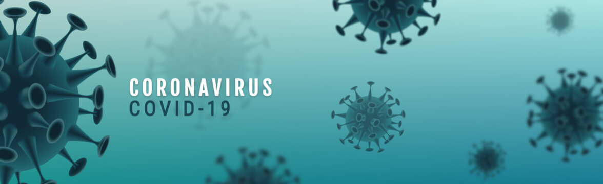 Corona Virus Omicron variant banner illustration - Microbiology And Virology Concept - banner illustration -