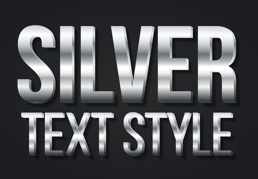 Silver Metallic Text Effect Mockup