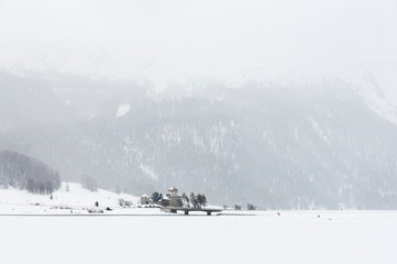 Silvaplana, Surlej, Silvaplanersee, Seenplatte, Winter, Wintersport, Wanderweg, Langlauf, Alpen,...