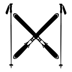 Ski equipment clip art icon. Simple illustration of ski equipment vector icon for web design isolated on  white background. 