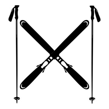 Ski equipment clip art icon. Simple illustration of ski equipment vector icon for web design isolated on  white background. 