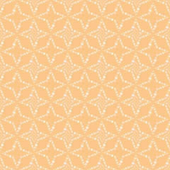 Vector yellow dotted stars and circles seamless pattern background
