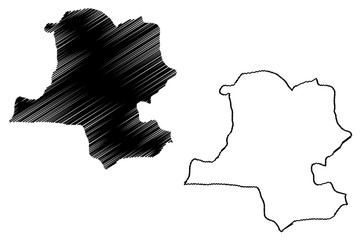 Kicevo Municipality (Republic of North Macedonia, Southwestern Statistical Region) map vector illustration, scribble sketch Kicevo map