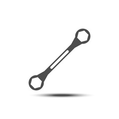 Vector simple wrench solid icon on white background