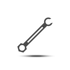 Vector simple wrench solid icon on white background