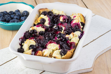Blueberry cream cheese french toast casserole.