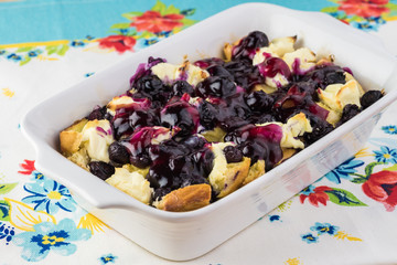 Blueberry cream cheese french toast casserole.