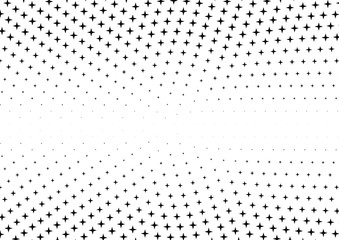 Abstract halftone dotted background. Monochrome pattern with stars.  Vector modern futuristic texture for posters, sites, business cards, postcards, labels and stickers. Design mock-up layout.
