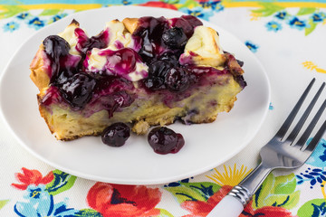 Blueberry cream cheese french toast casserole.